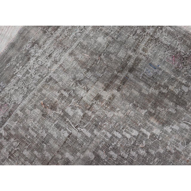 Vintage Hand Woven Turkish Embroidered Rug With Geometric Diamond Design For Sale - Image 12 of 12