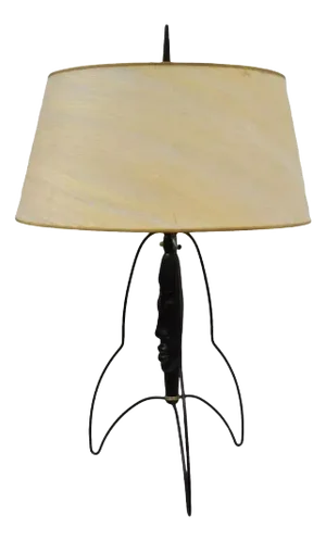 Mid Century Modern Frederic Weinberg Style Figural Bust Head Iron Table Lamp