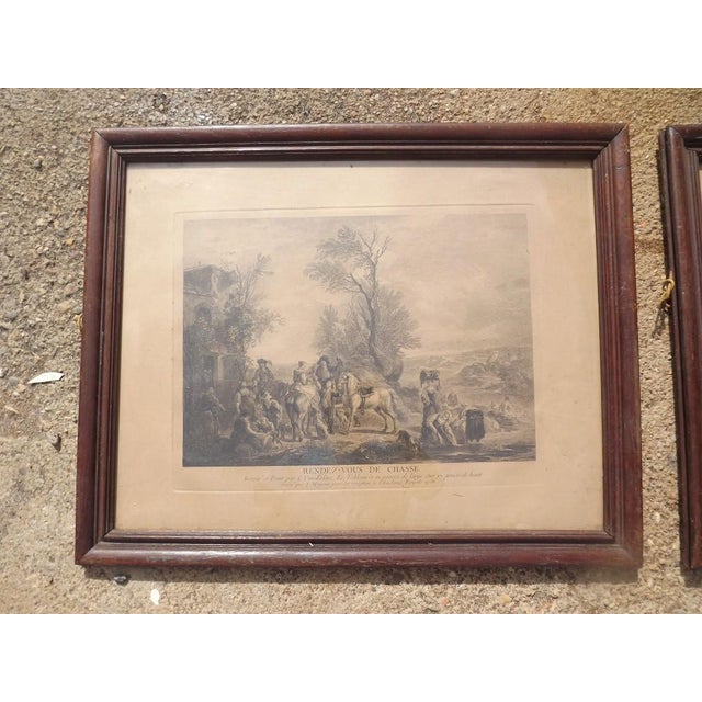 Two 18th-century engravings by C. Van Falens, engraved by J. Moyreau in 1736, dimensions: 70 cm x 57 cm, engravings: 46 cm...
