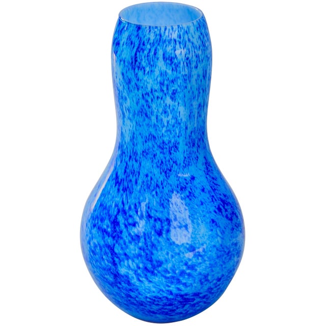 Mid 20th Century Handblown Art-Glass Vase With Blue Hues For Sale - Image 4 of 6
