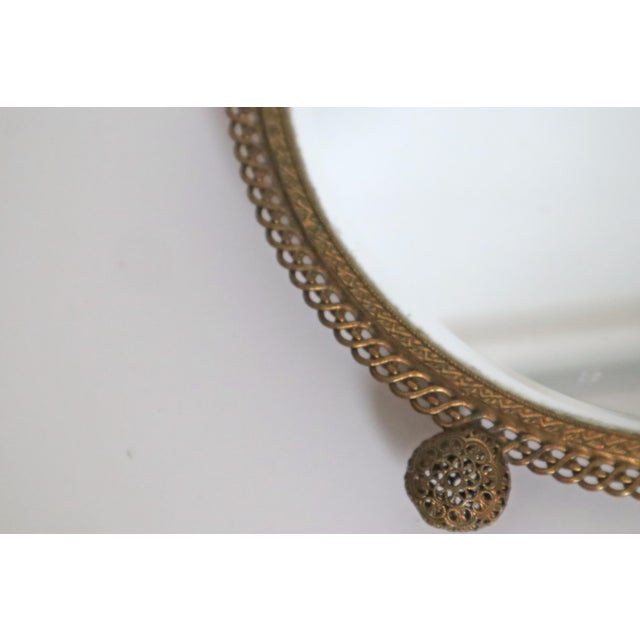1960s French Gold Decorated Table Mirror, 1960s For Sale - Image 5 of 14