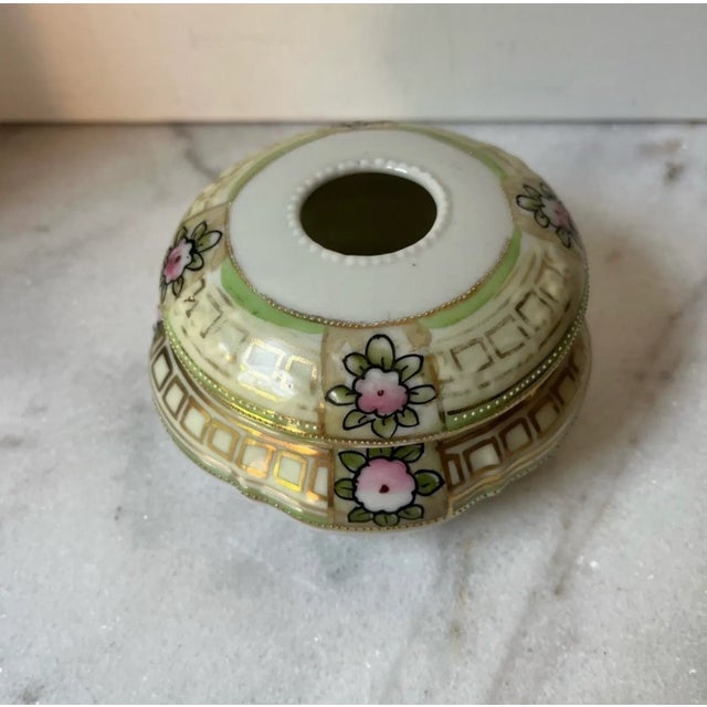 Antique Nippon Porcelain Hair Receiver. For Sale - Image 4 of 12