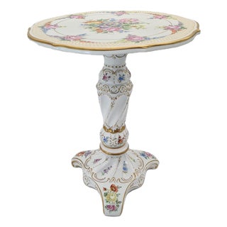 Mid-Century Porcelain Table with Hand-Painted Floral Decoration, Germany, 1970s For Sale