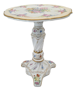 Mid-Century Porcelain Table with Hand-Painted Floral Decoration, Germany, 1970s
