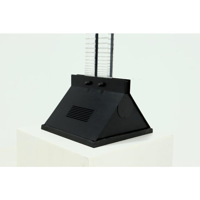Black Italian Postmodern Acrylic and Steel Uplighter Floor Lamp, 1980s For Sale - Image 8 of 10