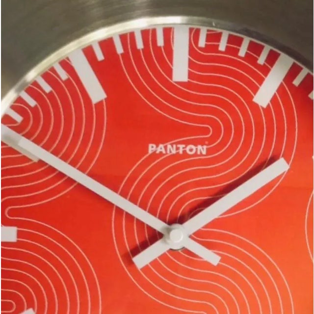 Contemporary Vintage Mid Century Postmodern Panton Orange Wall Clock For Sale - Image 3 of 10
