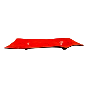 Andreas Meyer Israel Vered Meyer Signed Red Fused Nahariya Glass Platter Tray