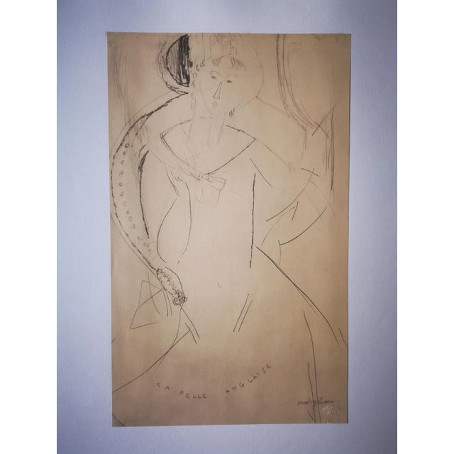 Artist: amedeo modigliani, d'après title: "la belle anglaise" (the beautiful english woman) authentic plate from the...