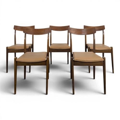 Vinatge Scandinavian Brown Chairs, Set of 5 For Sale - Image 11 of 11