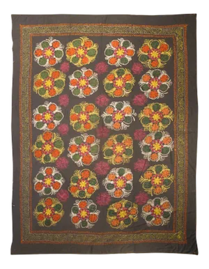 Large Vintage Suzani With All-Over Embroidery
