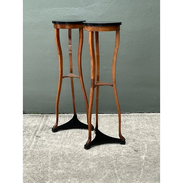 Vintage Biedermeier Tall Pedestals - A Pair For Sale - Image 9 of 12