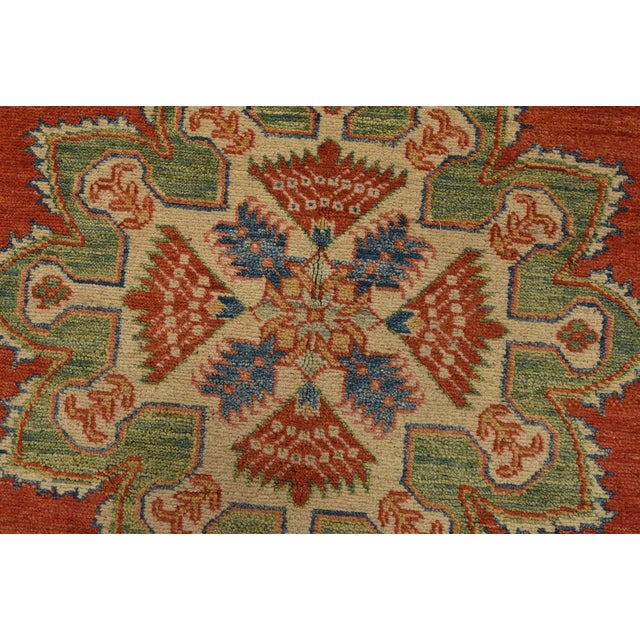 Textile Kazak Runner 4’11” X 13′ Red Wool Tribal Hand-Knotted Oriental Carpet For Sale - Image 7 of 13
