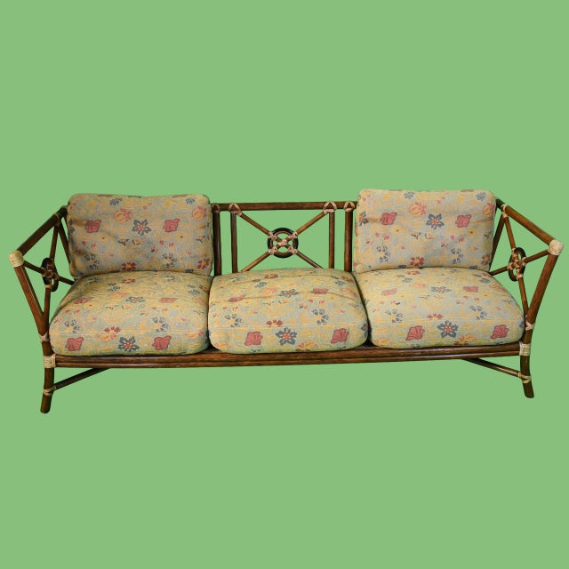 Vintage McGuire Target Back Sofa For Sale - Image 4 of 10