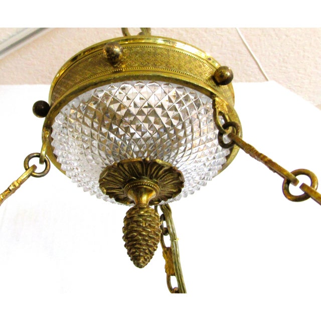 Vintage Sherle Wagner Empire Style Bronze and Cut Crystal Chandelier For Sale In Miami - Image 6 of 11