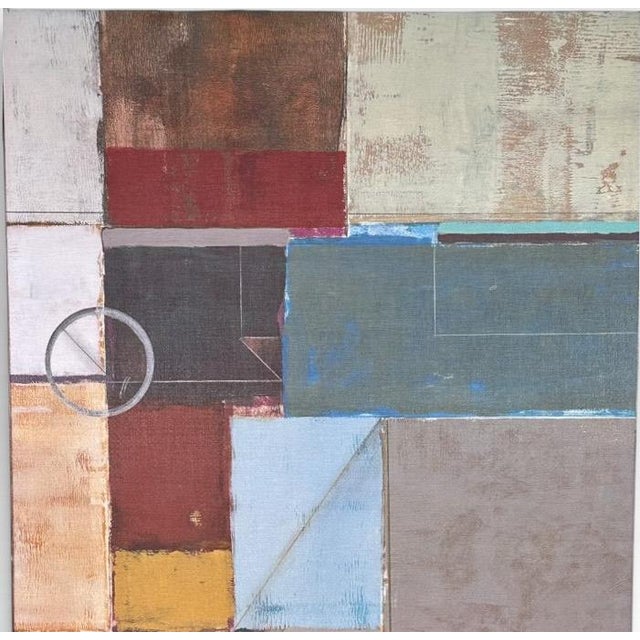 Large Mid-Century Modern Style Geometric Abstract Canvas Wall Art This striking contemporary abstract giclee print on...