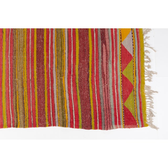 1950s 1950s Red, Yellow & Grey Wool Rug For Sale - Image 5 of 10