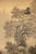 Wood C. 1920 Taisho Era Japanese Silk Scroll Ink Landscape Painting For Sale - Image 7 of 18