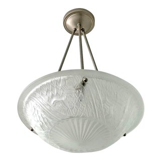 French Art Deco Pendant Chandelier by Schneider For Sale