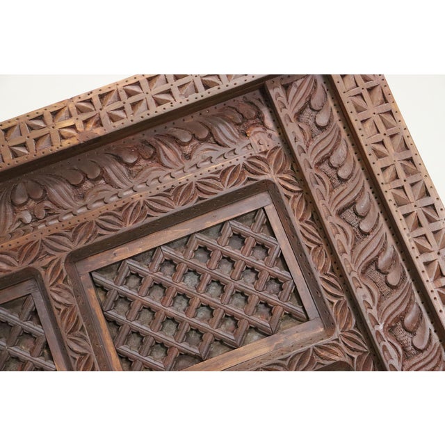Antique Handmade and Handcarved Archway Door Frame, Nuristan, Afghanistan, 1920s For Sale - Image 9 of 17