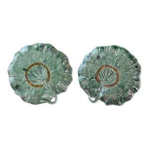 Pair of Ceramic Leaf Plates
