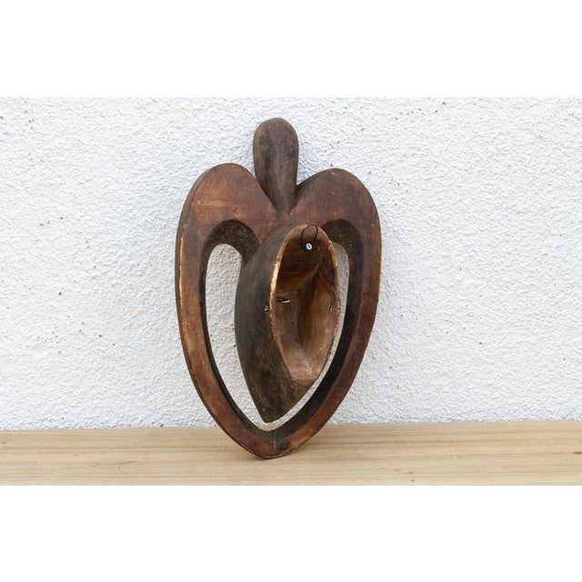 Wood African Painted Kwele Protector Mask For Sale - Image 7 of 8