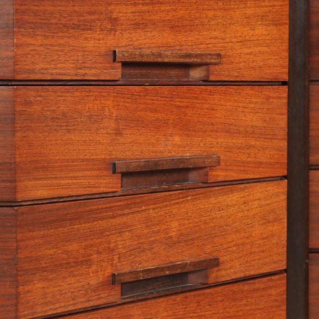 Brown Vintage Wood Veneer Cabinet, Italy, 1960s For Sale - Image 8 of 13