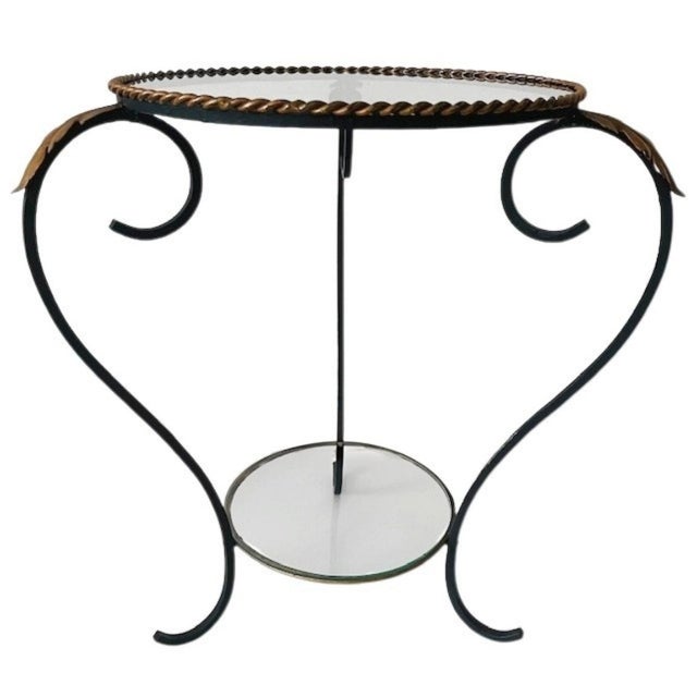 Mid-Century Modern Mid-Century Wrought Iron and Glass Plant Table, 1960s For Sale - Image 3 of 8