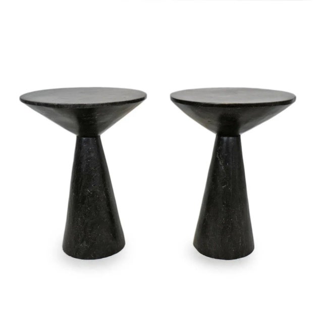 Stone Charcoal Bluestone Cone Side Table Large For Sale - Image 7 of 9