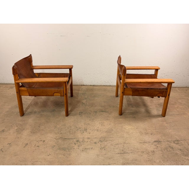 Natura Armchairs in Pine Wood and Leather by Karin Mobring for Ikea, 1970s, Set of 2 For Sale - Image 6 of 7