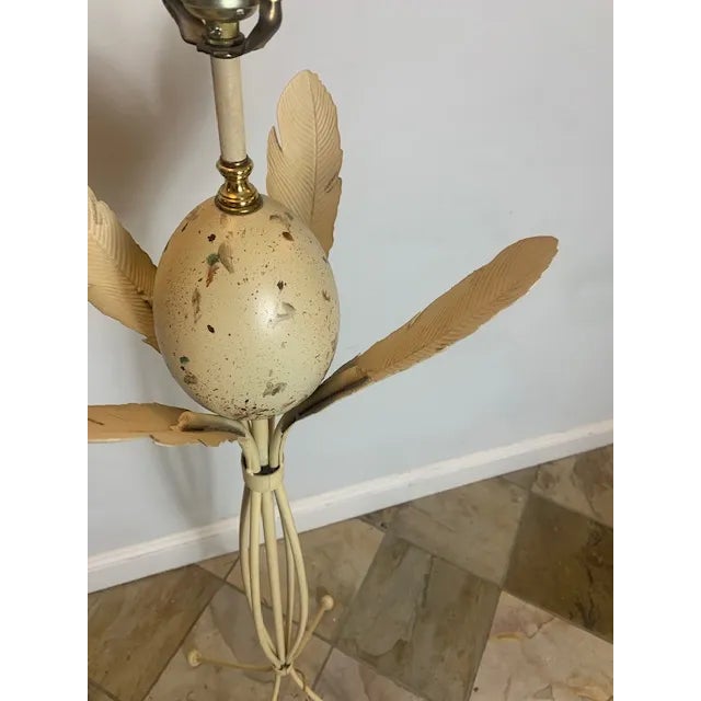 Metal Mid Century Modern Torchiere Floor Lamp with Original Shade For Sale - Image 7 of 11