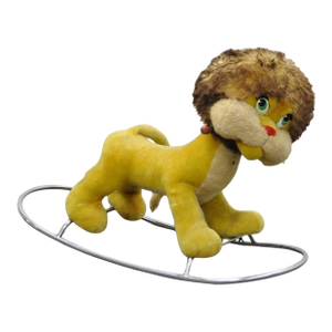 Vintage Italian Trupa Trudi Plush Stuffed Lion Rocking Childs Rocker