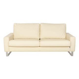 CL 500 Leather Three-Seater Cream Sofa from Erpo For Sale