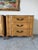 Brown Tall Vintage French Provincial Carved Cherry Wood Three-Drawer Chest – A Pair For Sale - Image 8 of 12