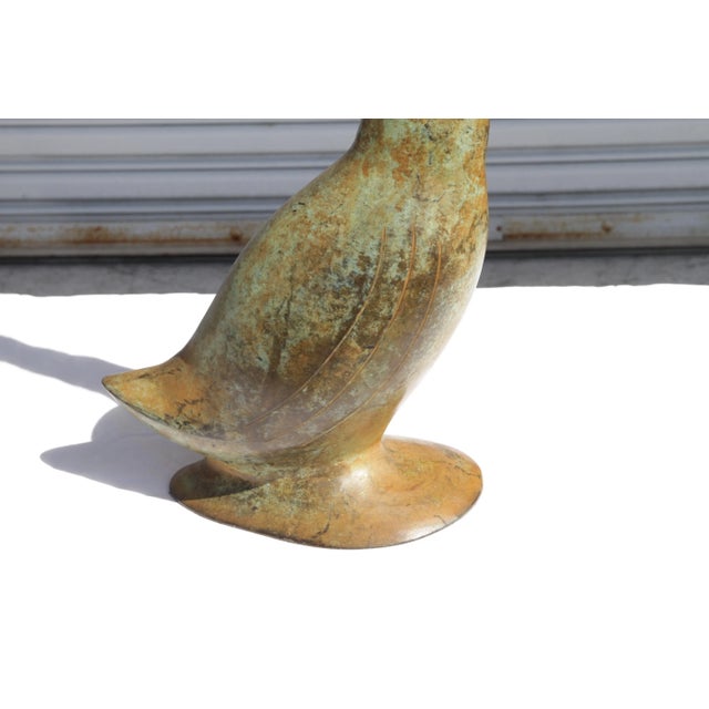 Hollywood Regency Vintage 30" Bronze Swan Sculpture For Sale - Image 3 of 12