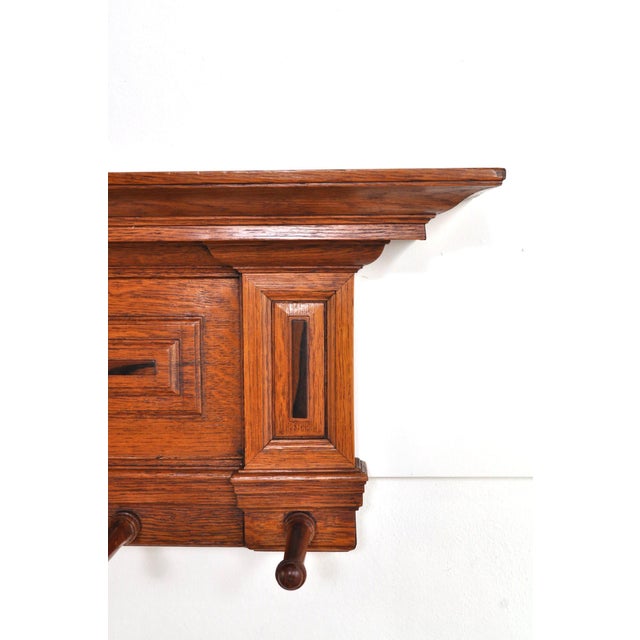 Antique Coat Rack in Oak, 1890s For Sale - Image 6 of 13