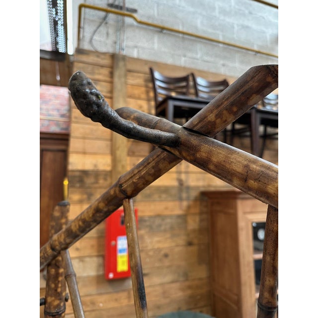 Bamboo and Rattan Hallway Coat Rack, Early 20th Century For Sale - Image 8 of 10