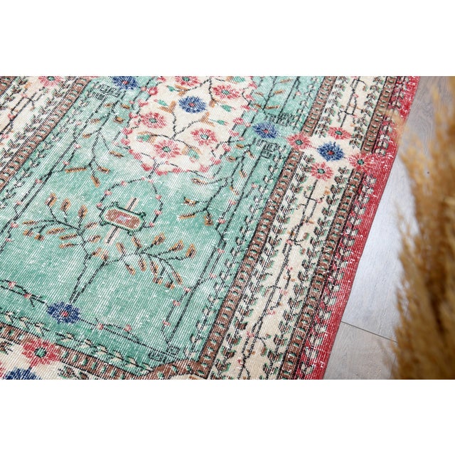 1970s Vintage Handmade Wool Cotton Area Rug For Sale In San Francisco - Image 6 of 11