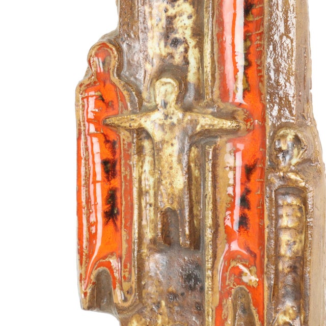 1960s Vintage Earthenware Wall Sculpture from Perignem, 1950s For Sale - Image 5 of 15