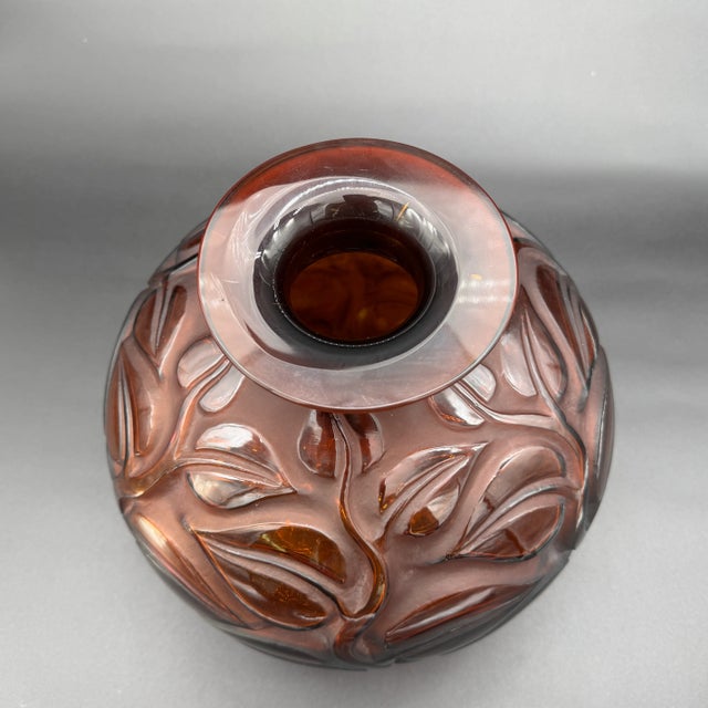 Amber Glass Sophora Vase by R. Lalique, 1926 For Sale - Image 9 of 11