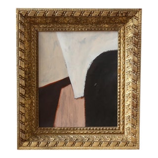 Original Framed Abstract Painting in Antique Gold Gilt Frame For Sale