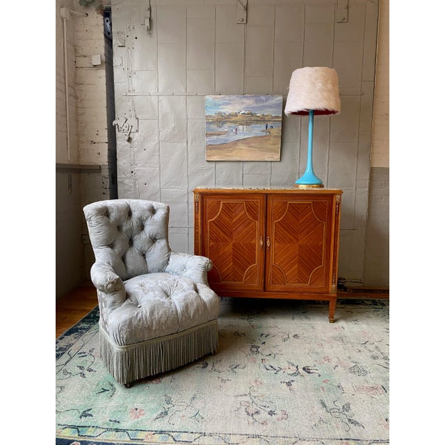 French 19th Century Tufted Armchair and Ottoman For Sale In New York - Image 6 of 12