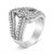 Contemporary 14K White Gold 1 1/2 Cttw Diamond Open Double Heart Bypass Ring Band (H-I Color, VS1-VS2 Clarity) - Ring - Size 7 For Sale - Image 3 of 5