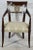 Hollywood Regency Baker Furniture Hollywood Regency Mahogany Arm Chair Gilt Accents Damask Fabric For Sale - Image 3 of 11