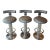 Design for Leisure LTD Set of 3 Bar Stools Fluted Chrome Steel Swivel For Sale