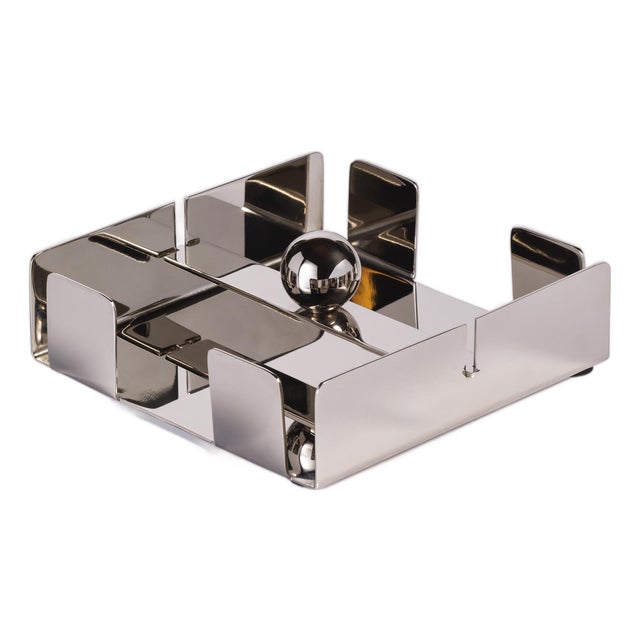 Basso Cocktail Napkin Holder, Nickel For Sale