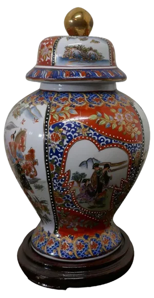 Large Oriental Spice Jar on Stand, 1940s