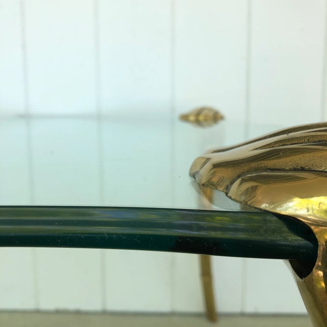 20th Century Hollywood Regency Brass and Glass Table For Sale - Image 10 of 13