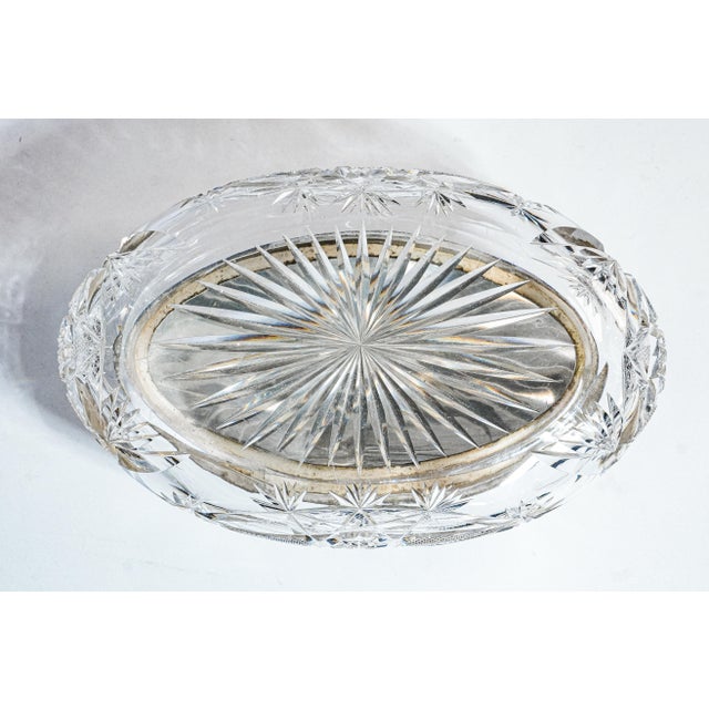 Stunning Crystal Sterling Silver Antique Jewelry Dresser Vanity Box For Sale - Image 16 of 18