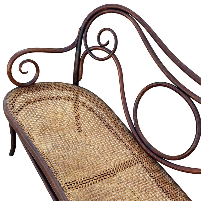 Late 19th Century Late 19th Century Vienna Secession Bentwood & Caine No. 08 Settee Bench Attributed to Jacob & Josef Kohn For Sale - Image 5 of 8
