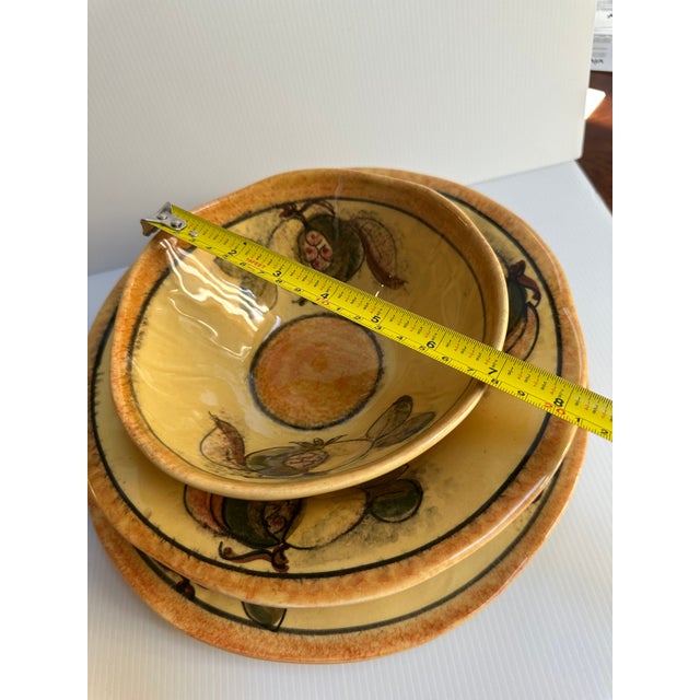 Arte Italica Vintage 1980s Five(5) Pieces Hand Painted Dinnerware Set for 2 Made in Italy (10 Pc) For Sale - Image 12 of 18
